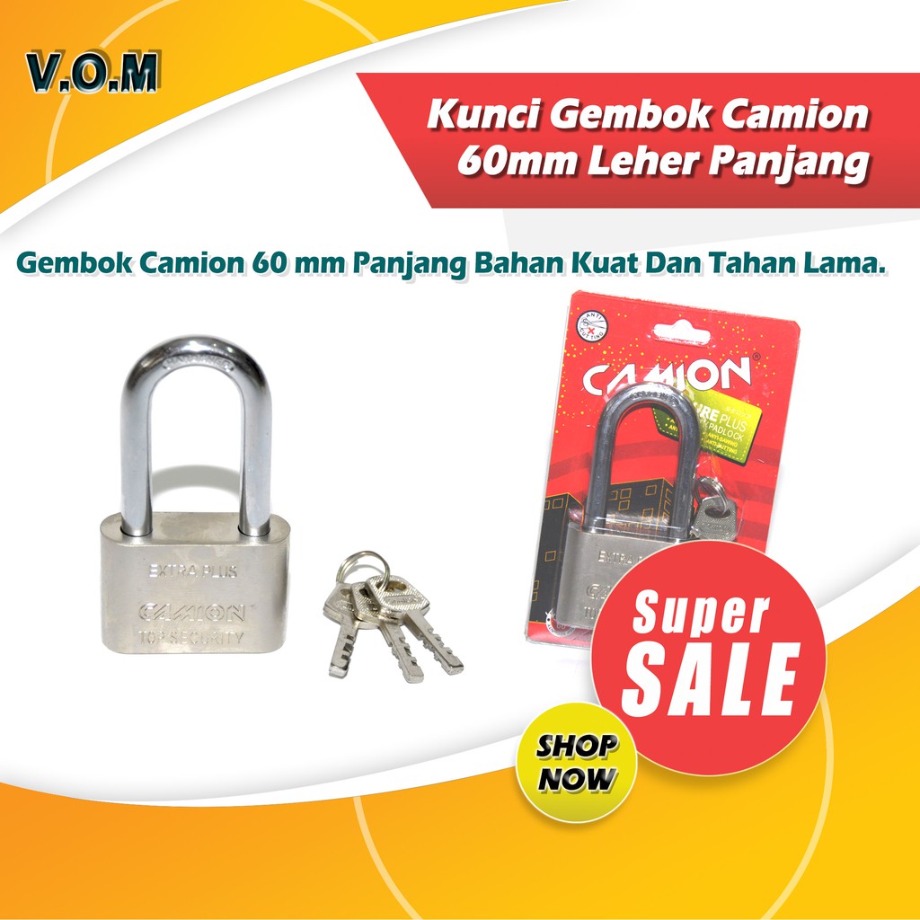 VOM-PANJANG 60 mm Kunci Gembok Camion - Gembok 60mm Leher Panjang 0543