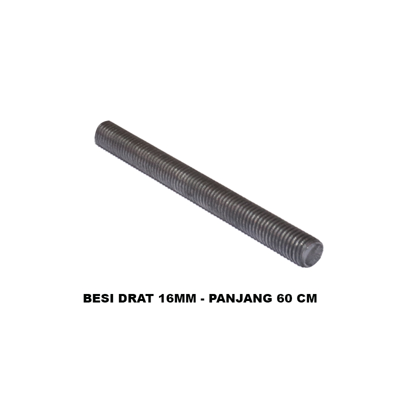 EELIC BED-M16X60 Besi drat ulir diameter 16mm x panjang 60 cm cocok untuk perakitan mesin DIY dll