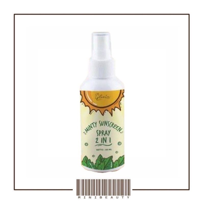 lea gloria minty sunscreen spray 2 in 1 SPF 30 original bpom