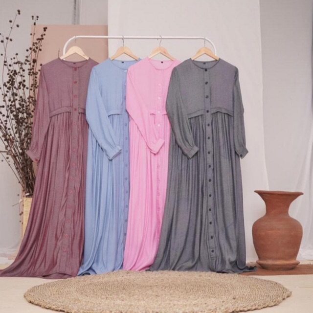 Wichiss Gamis ENOBI bahan #DenimChambray | Shopee Indonesia