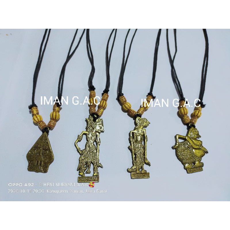 Kalung wayang, bima, semar, gatotkaca, serikandi , kalung fashion peria &amp; wanita