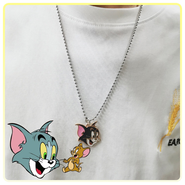 In Harajuku split kucing dan tikus Internet yang terkenal dan vintage Lucu unik kalung disco melompa