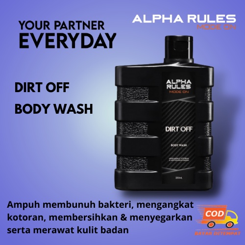 Alpha Rules Dirt Off - Body Wash 250 ml  sabun sabun mandi cair perawatan tubuh pria