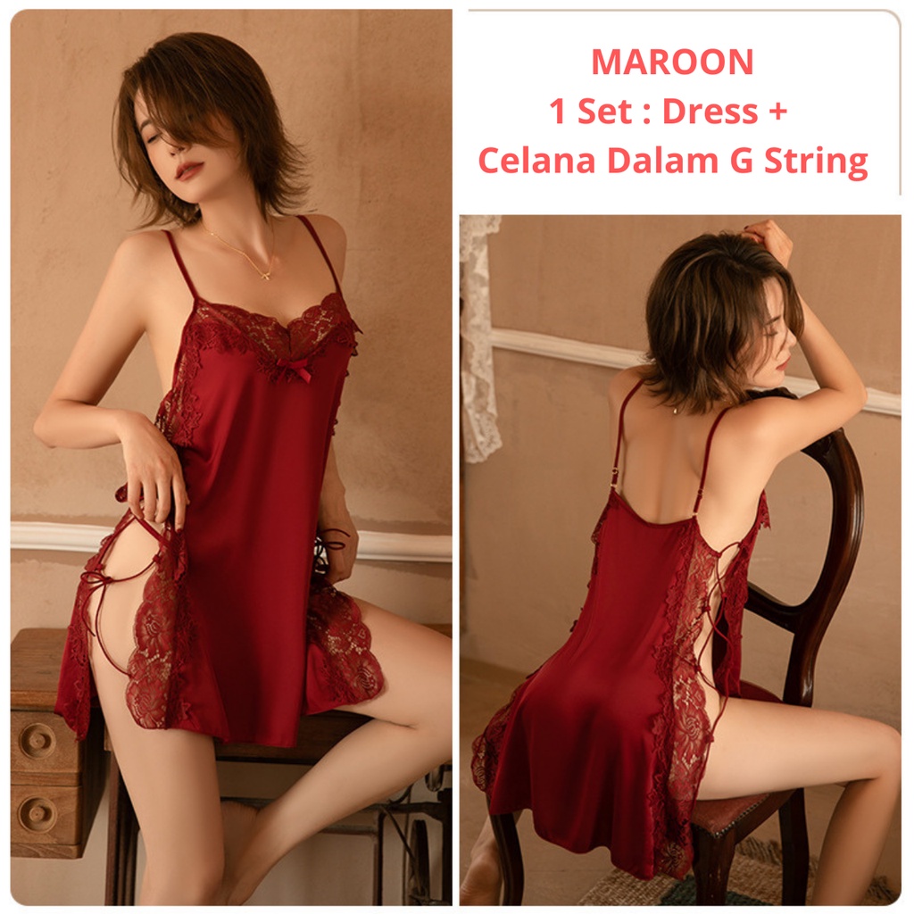 Baju Tidur Seksi Wanita Lingerie Sexy Bahan High Quality Import Dapat Free Celana Dalam 542