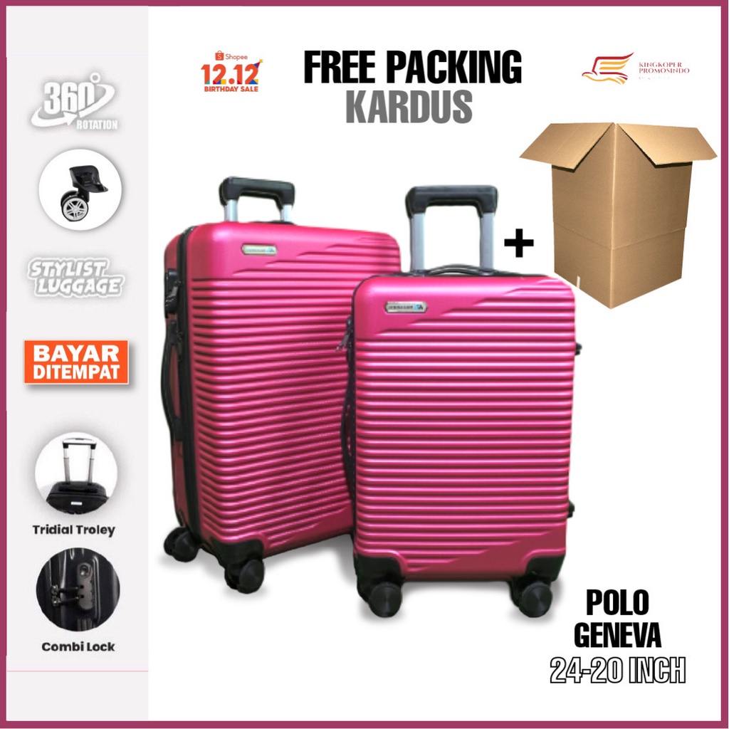 Koper Premium Set ukuran 20+24 Polo / koper fiber hardcase / anti pecah / koper kabin / cabin