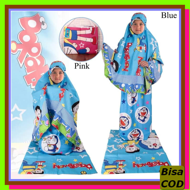 Mukena Putih Terusan Anak Santri | Lajuran Tanggung Anak Sd S/D S SG631 Mukena Anak Doraemon 2Tahu