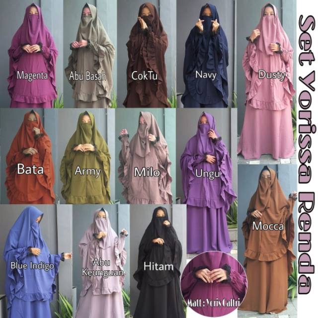 Set yorissa renda bahan yoris