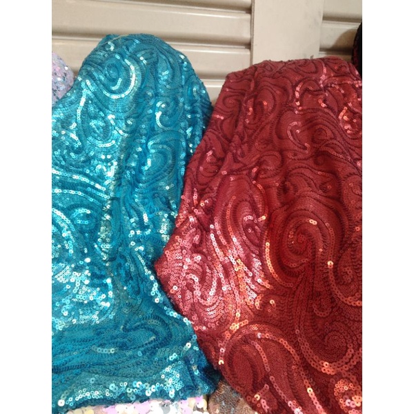 kain/bahan sequin payet keong