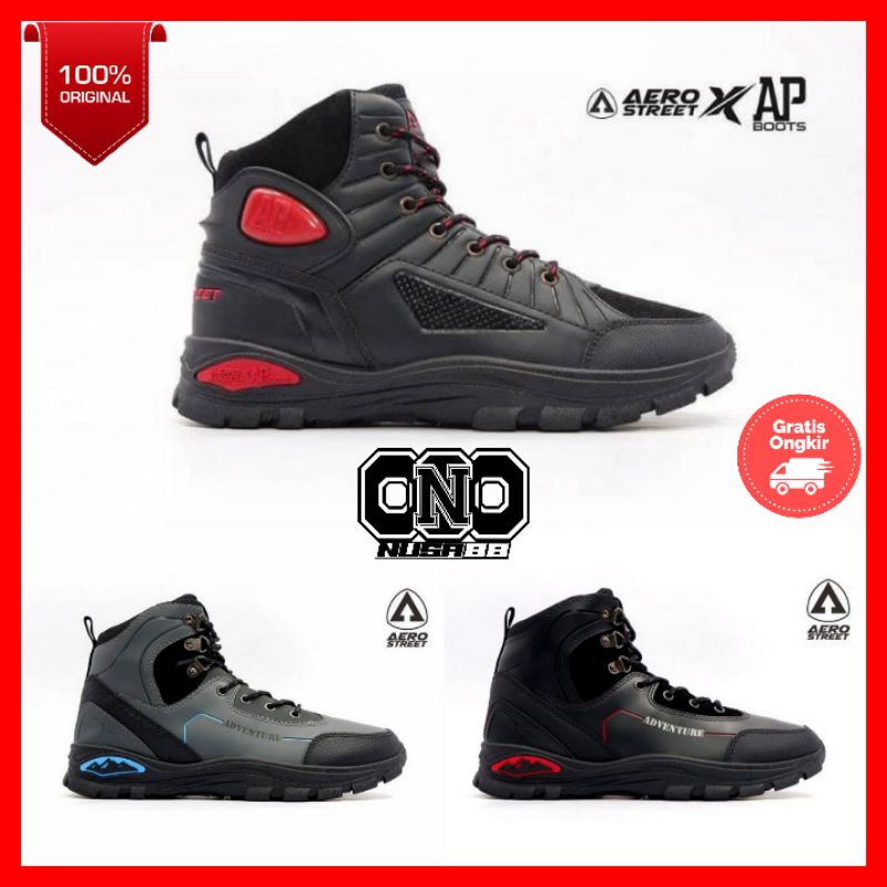 Aerostreet Adventure Series // Aerostreet Ormond High Series // Sepatu Outdoor // Sepatu Gunung // Aerostreet X AP Boots Aeromoto - HOOPS WAYANG