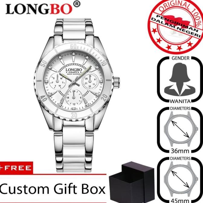 Longbo 80303 Jam Tangan Wanita Casual Bisnis Stainless Steel Metal