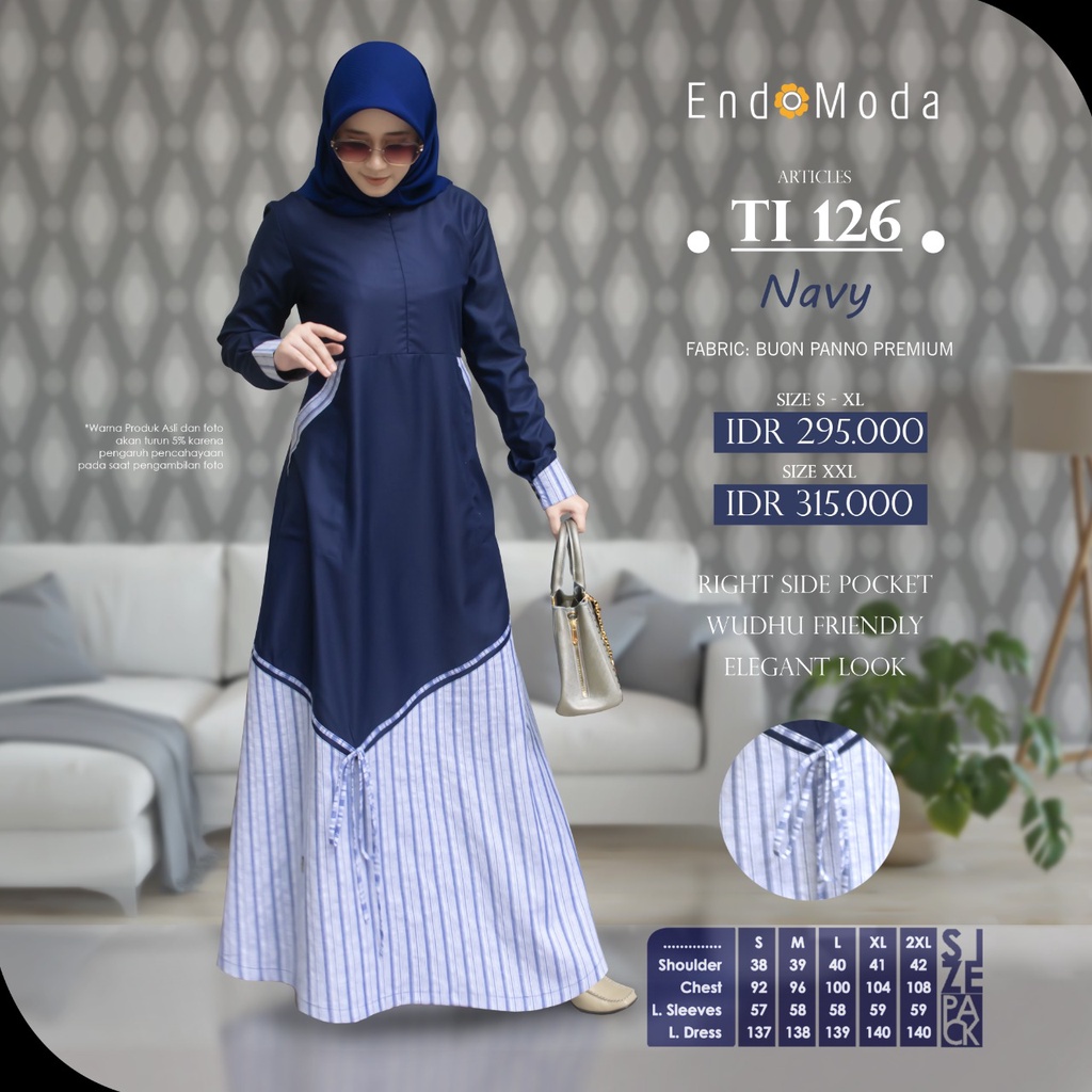 GAMIS MUSLIMAH ENDOMODA TI 126 ( GAMIS ONLY )