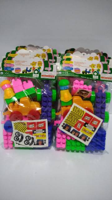 Mainan Puzzle Block Mobil / Puzzle Balok Bangunan / Balok Susun