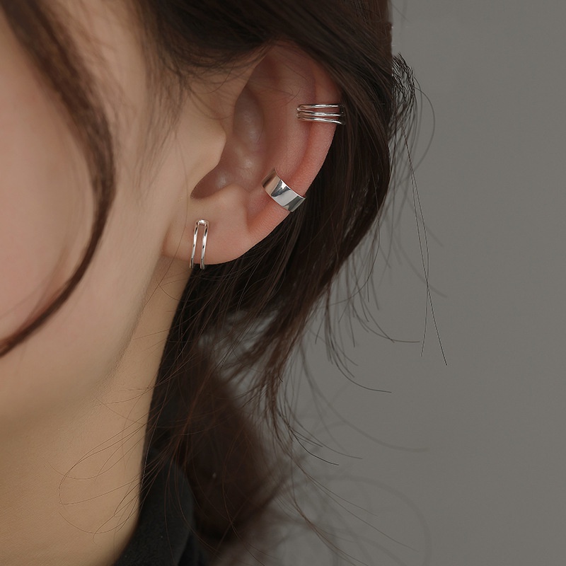 17km Anting Klip Wanita Bentuk Hati / Kupu-Kupu / Daun / Pita Hias Kristal Elegan-26