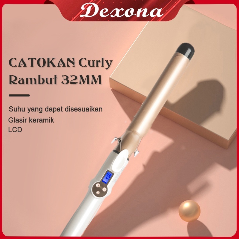 2 in 1 32mm Curly Rambut Catokan rambut keramik Alat Rambut Salon Curling iron