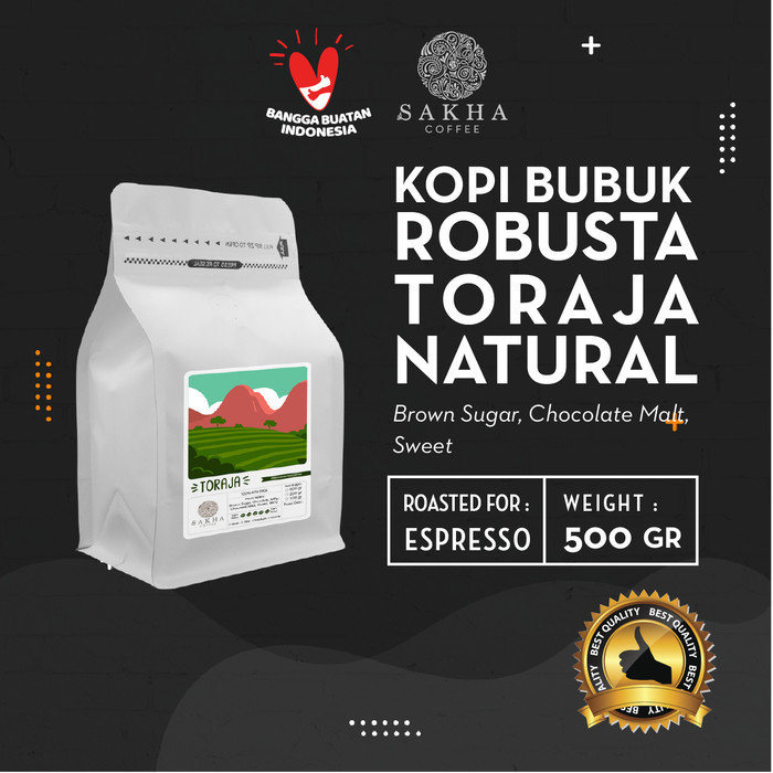 

Kopi Bubuk Robusta Toraja Sapan Roast For Espresso 500 Gr SAKHA COFFEE - KBRTOR500