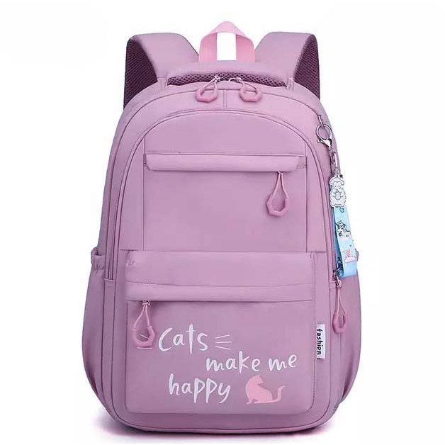 Tas ransel sekolah SD, SMP, SMA anak remaja unisex cats make me happy 2022