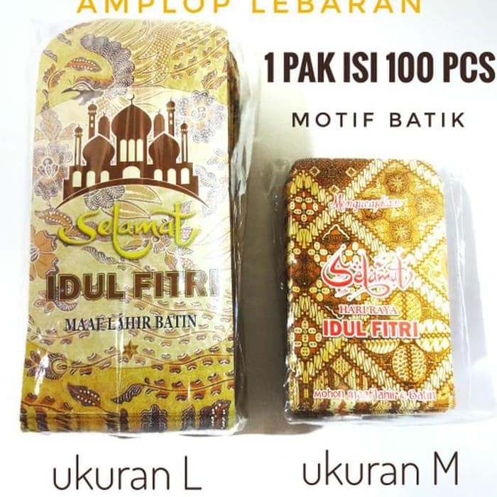 

Promo Grosir 1Pak Ampau Lebaran Amplop Idul Fitri 100 Pcs Ukuran Besar