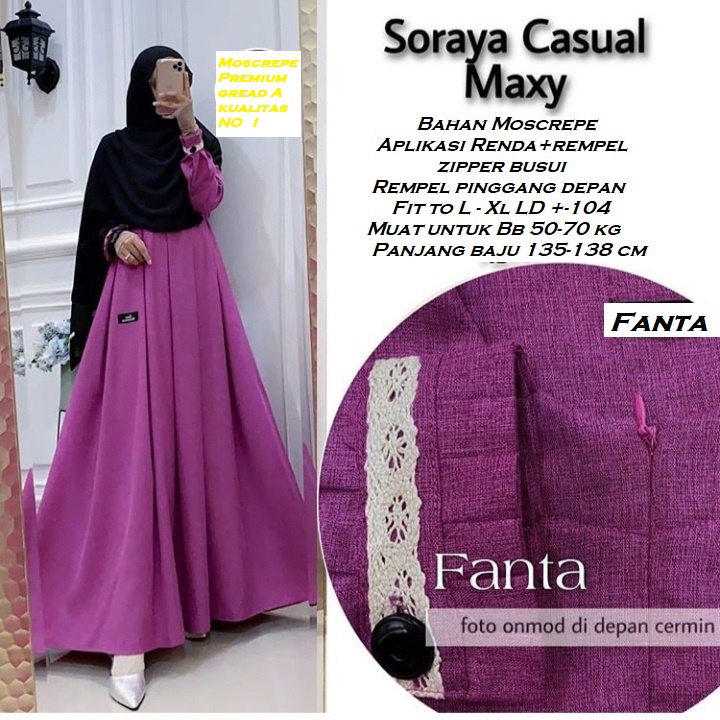 Terlaris !! Baju gamis wanita muslim terbaru 2022 SABIYAN MAXY DRESS ukuran L|XL-4