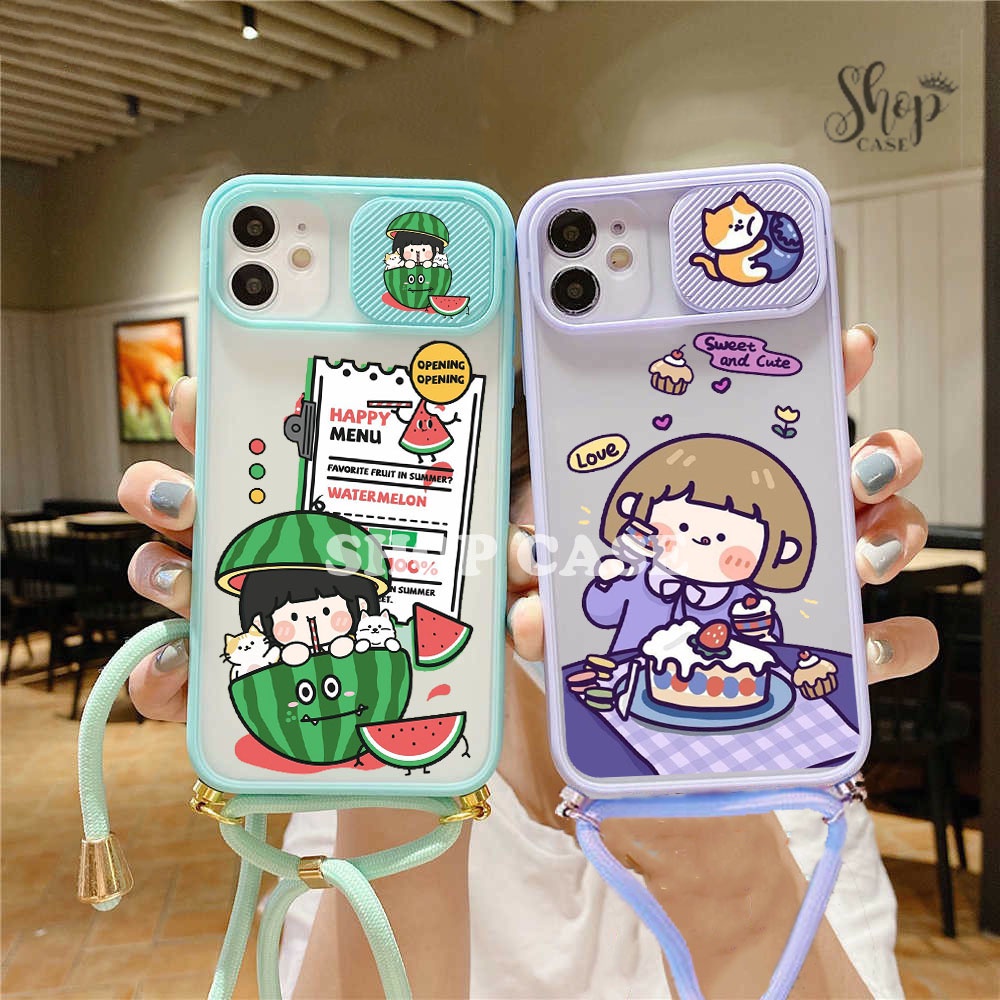 [KG01] Case GRATIS Tali Sling Samsung A03S A02S A02 A12 A22 (4G)(5G) A32 A52 A72   | Case slide kame