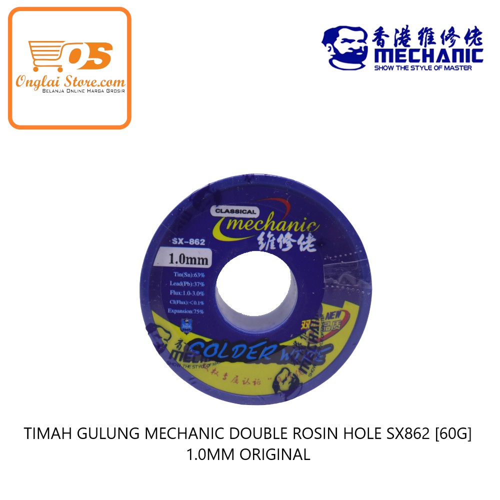 

TIMAH GULUNG MECHANIC DOUBLE ROSIN HOLE SX862 [60G] 1.0MM ORIGINAL