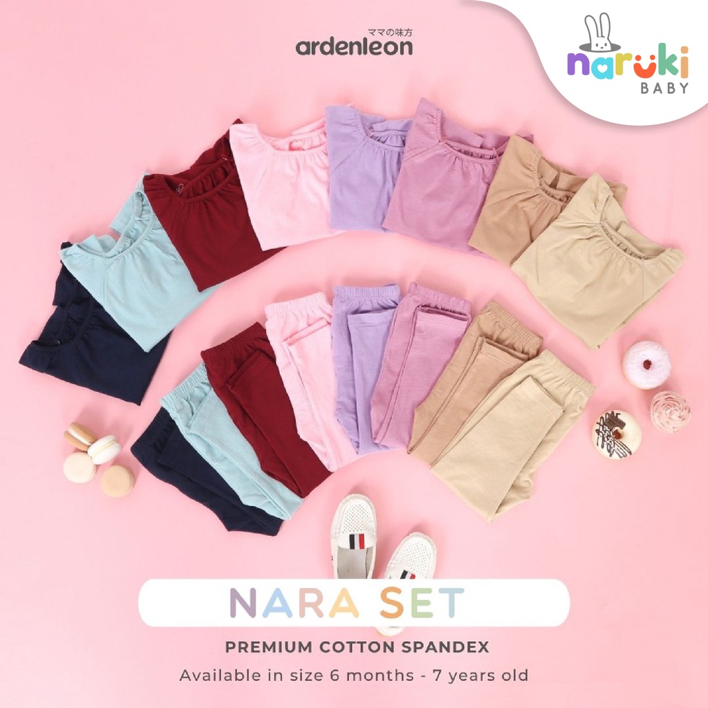 Ardenleon Girls Nara Set S/M/L/XL (6mo - 4yrs) Arden Leon Baju Setelan Kasual Anak