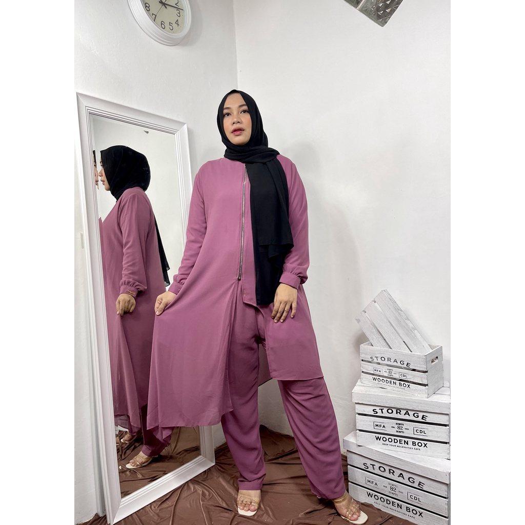 setelan mariphosa dan celana / setelan tunik/ setelan brokat/ setelan wanita muslim / baju kondangan