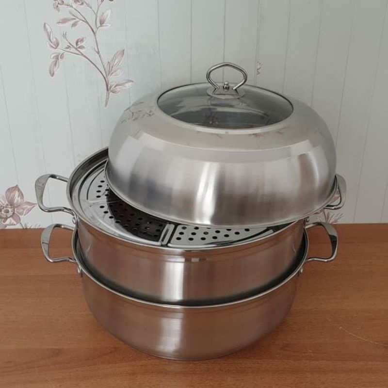 JEHO STEAMER POT 32 CM/STEAMER POT STAINLESS TEBAL