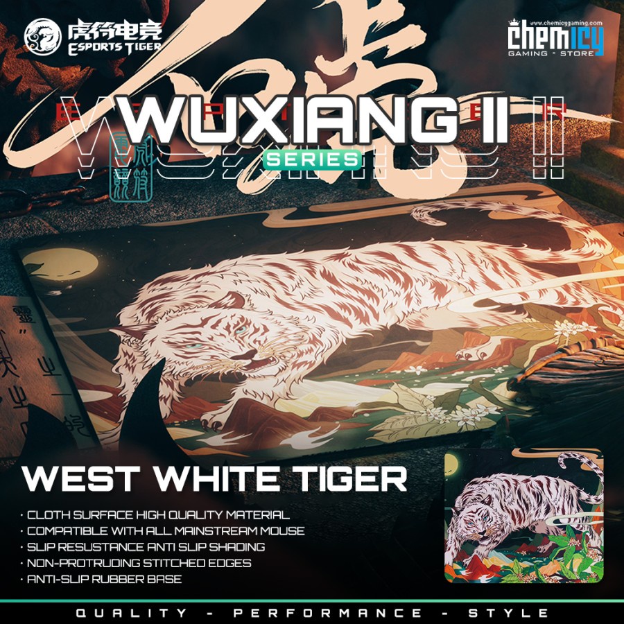Tiger Arc Wuxiang II West White Tiger Cloth Gaming Mousepad