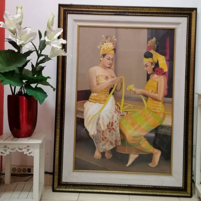 Lukisan kanvas gadis bali