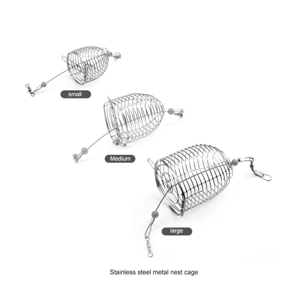 Lanfy Lure Cages Stainless Steel Tackle Aksesori Perangkap Umpan Ikan Keranjang