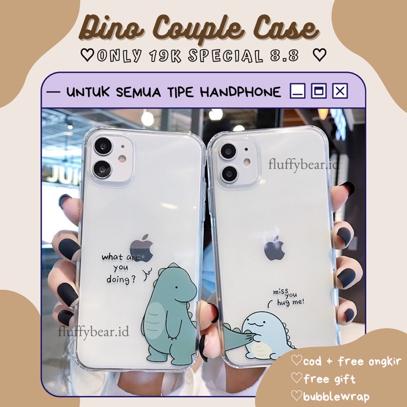 CUSTOM CASE DINO COUPLE/DINO COUPLE CASE/CASE COUPLE DINO/CASE CUSTOM IPHONE ANDROID SAMSUNG VIVO