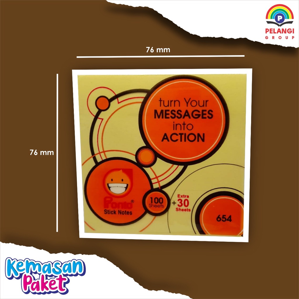 

STICKY STIKER NOTE PRONTO YELLOW 75x75MM (100 SHEETS) KUNING ALAT TULIS PERLENGKAPAN KANTOR