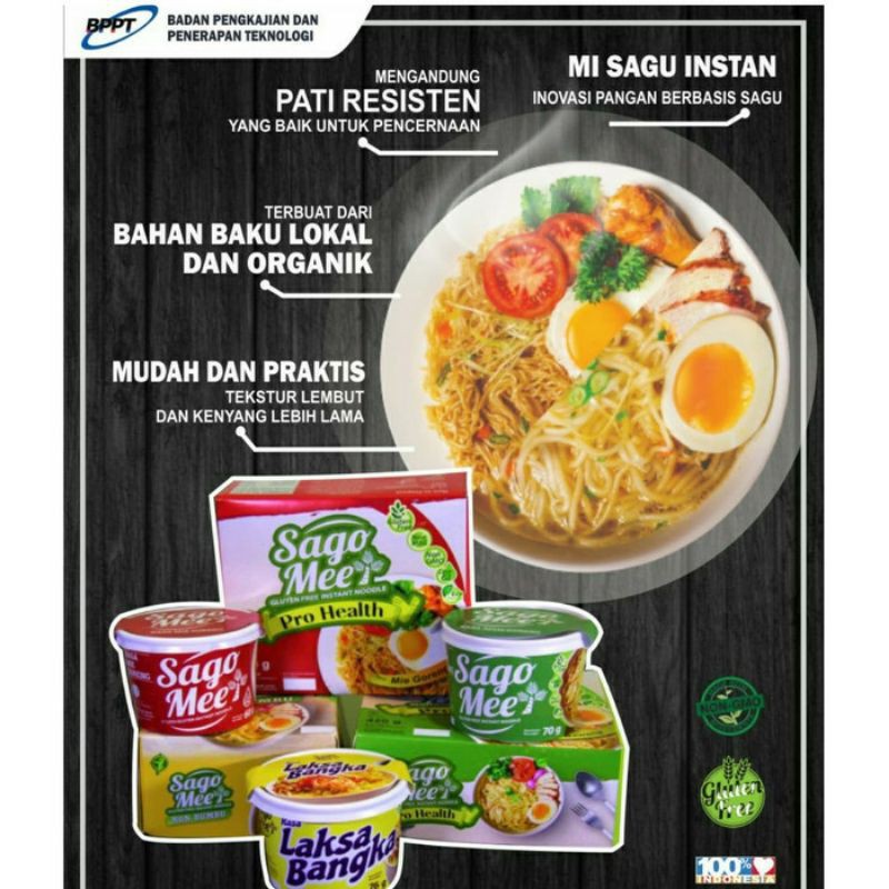 

SAGO MEE 70 Gr - RENDAH GLIKEMIK - FREE GLUTEN - TINGGI SERAT