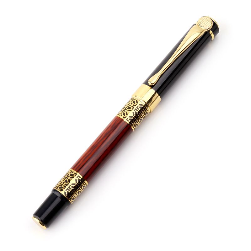 Mary Luxury Metal Ballpoint Pen Imitasi Motif Emboss Rollerball Pen Kantor S