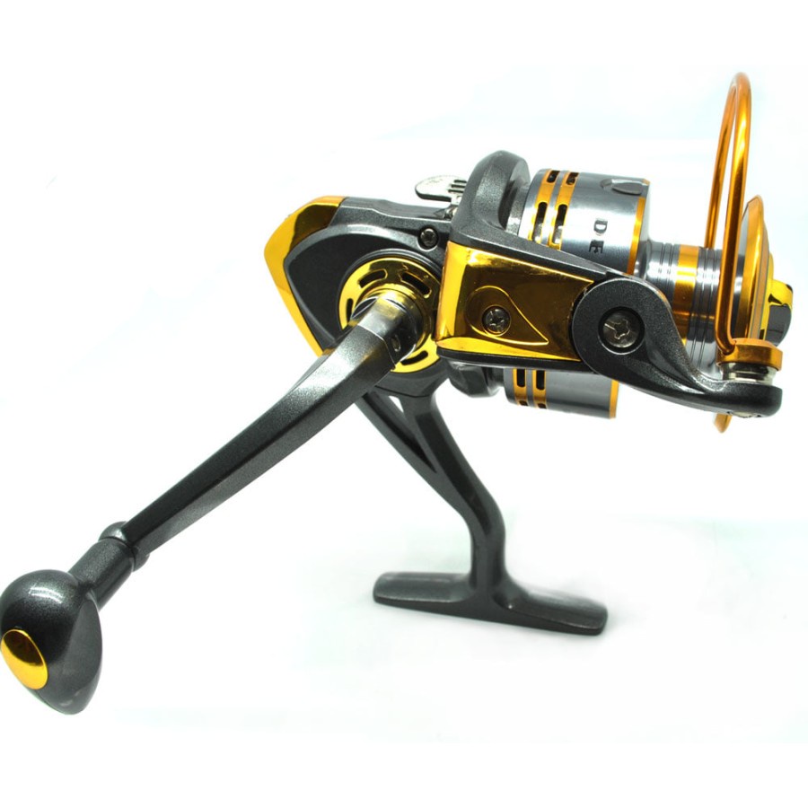 Debao Gulungan Pancing DB6000A Metal Fishing Spin Reel 10 Ball Bearing - Black/Golden