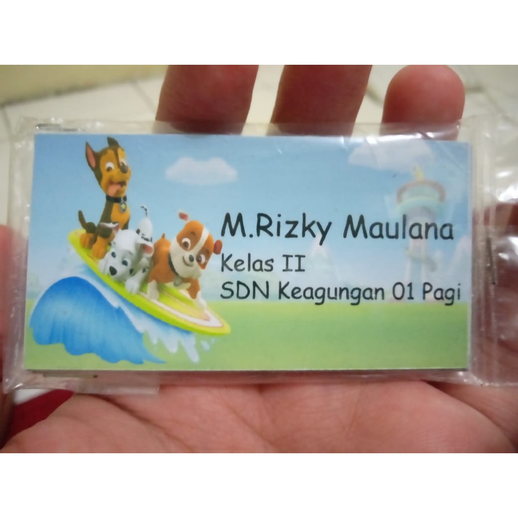

Stiker label nama buku custom