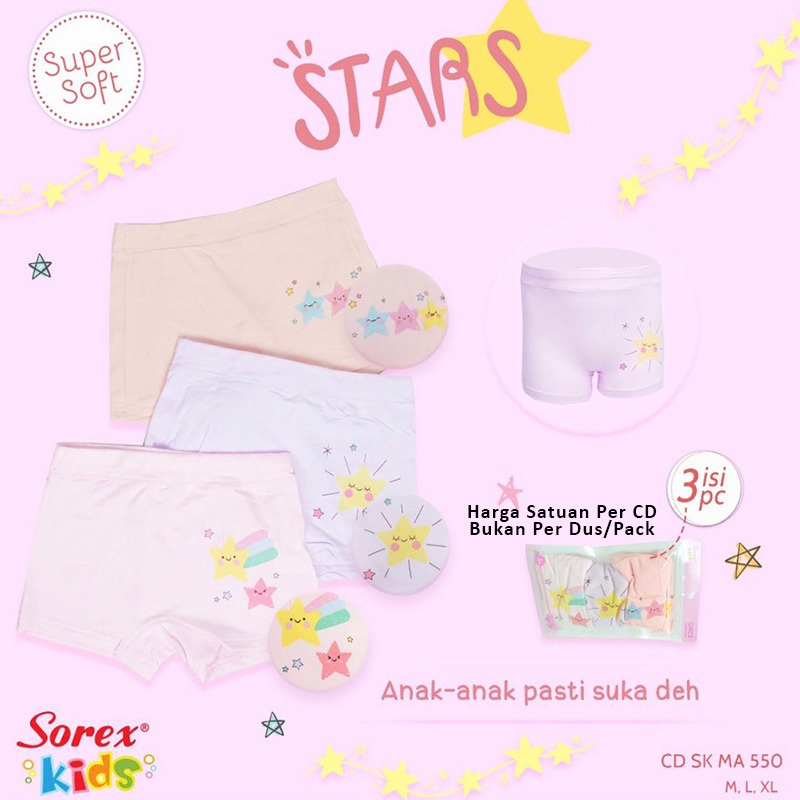 SOREX KIDS GIRL SK MA550 - CD CELANA DALAM BOXER ANAK CEWEK PEREMPUAN