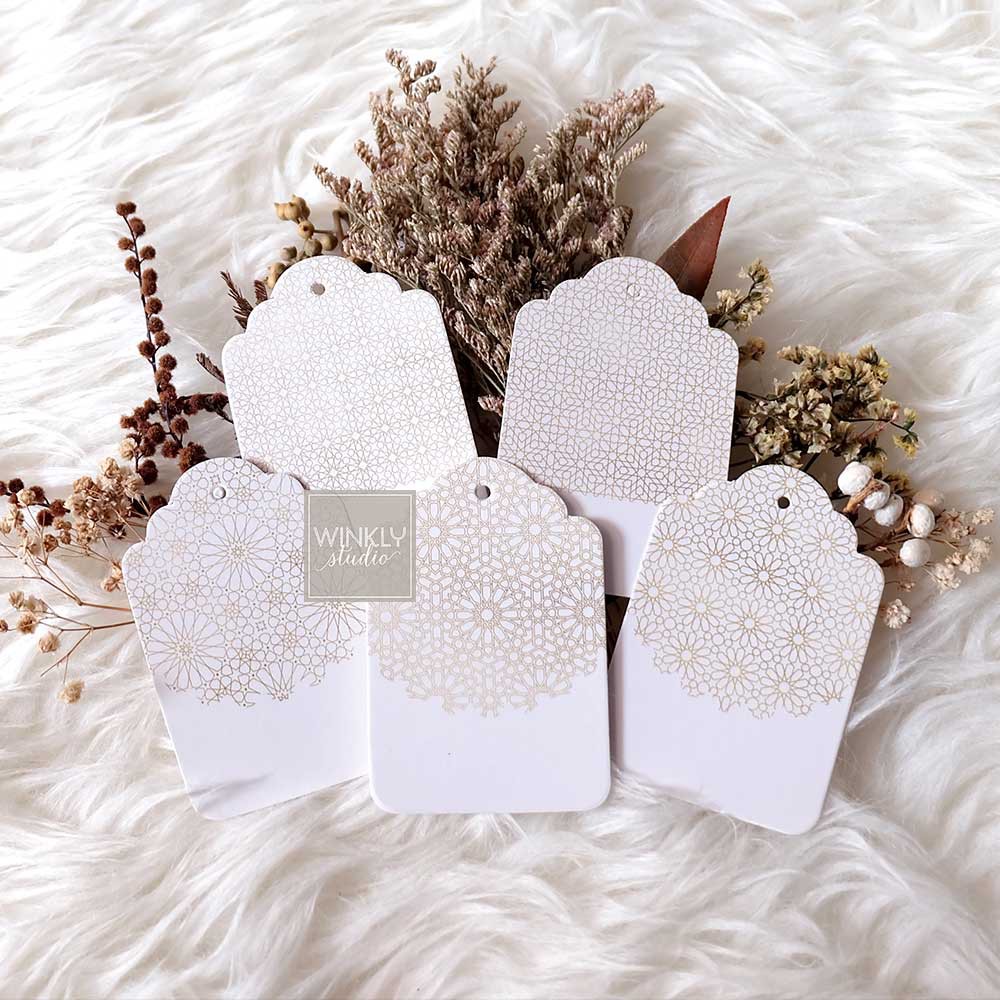 25pcs Hang Tag Blank Hangtag Card Mini Kartu Ucapan Thankyou MOROCCAN