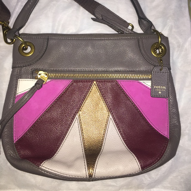 Fossil Hobo Grey crossbody