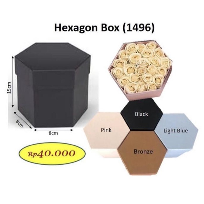 

[COD] Hexagon Box aesthetic boks bunga kotak bunga (1496) [COD]
