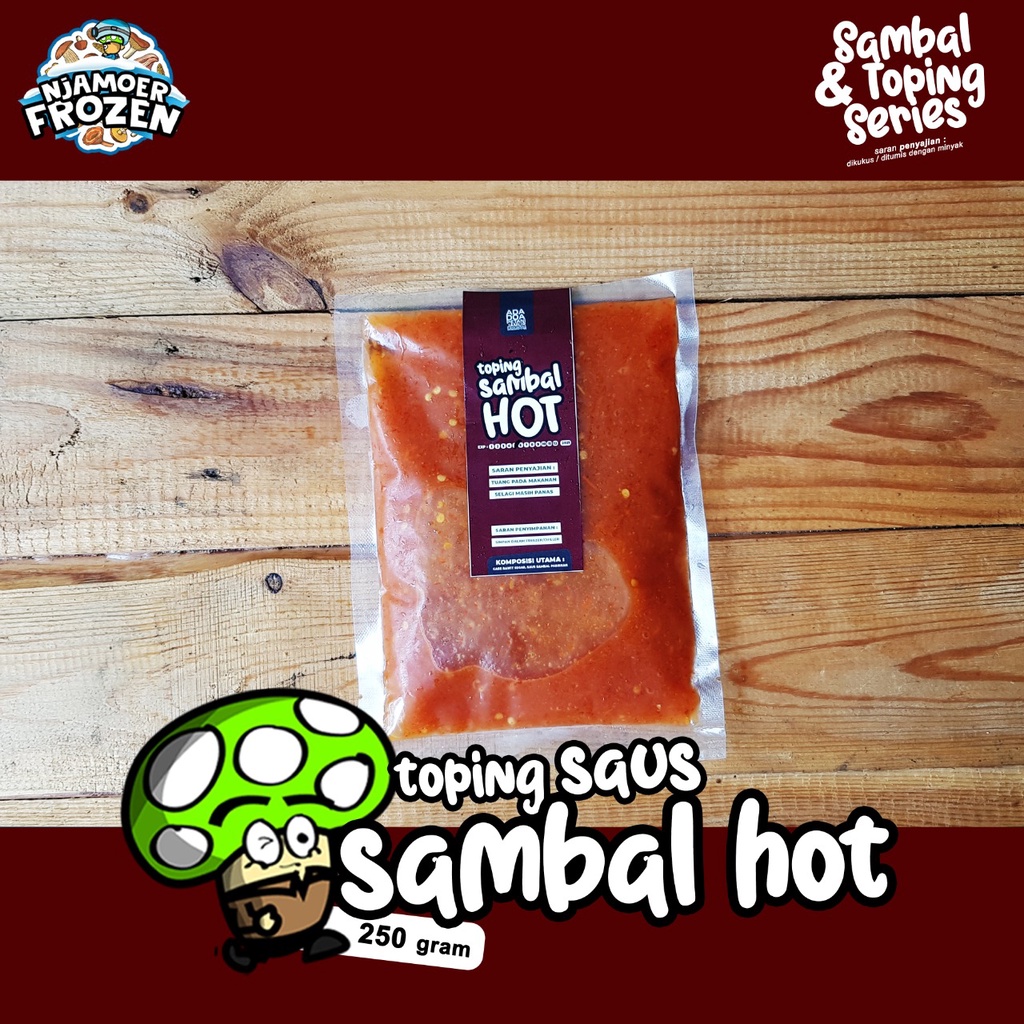 

toping saus sambal hot (250 gram) ( menggunakan cabe rawit aseli )