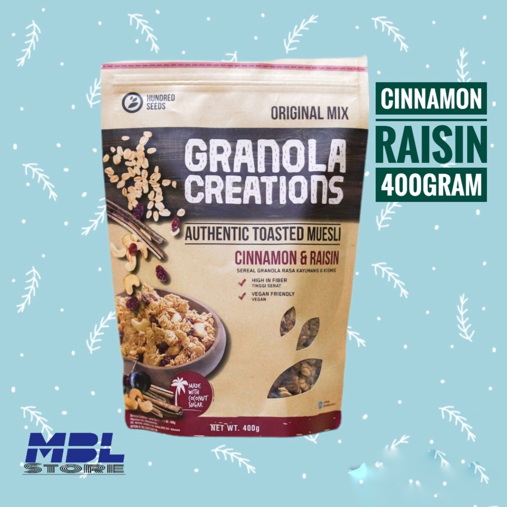 

Granola Creations Granola cinamon raisin 400g Kayu Manis & Kismis