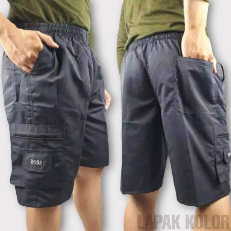 Celana Pendek Hugo Boss Pria Saku 5 Bahan Sogo Ukuran Standart All Size 27-33