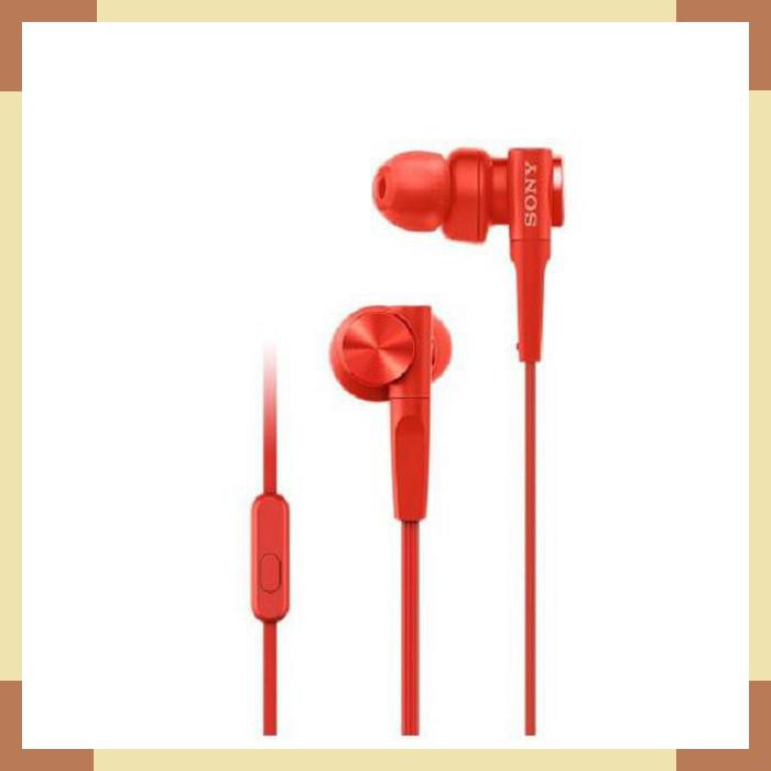 Sony In-Ear Extra Bass Headphone MDR-XB55AP / XB 55AP - Merah