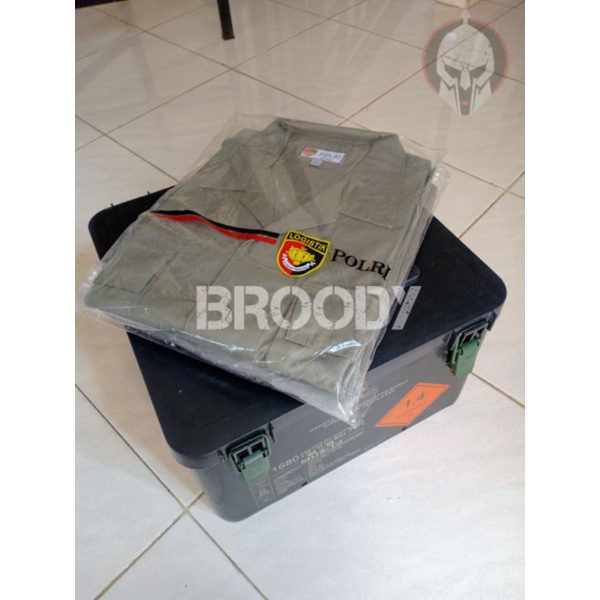 BAJU PDL HIJAU JATAH BRIMOB BAHAN SRITEX (Baju&Celana)