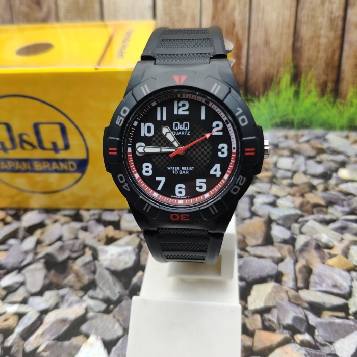 [COD] Jam Tangan Pria Q&Q QQ QnQ Analog Karet Hitam GW36J001Y Original KEREN GARANSI KADO TERBARU