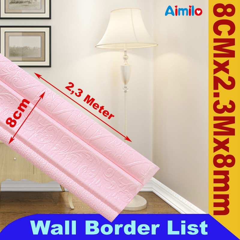 (Aimilo)  List Wallpaper Dinding 3D Wall Foam Border List Stiker 2.3 Meter-Ai-LISTB89