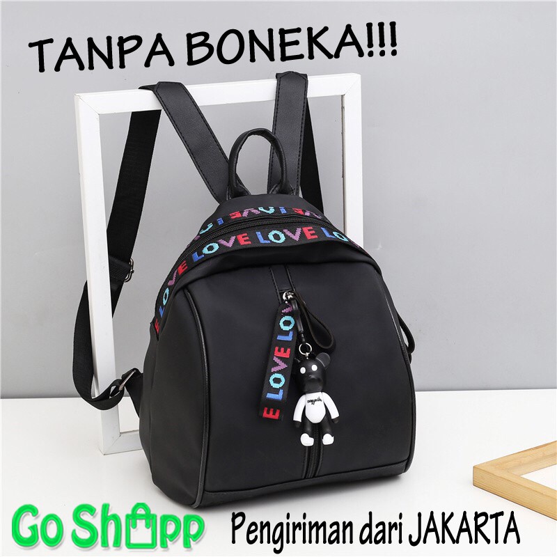 Tas Backpack Wanita Import - Tas Ransel Wanita Fashion Terbaru - Backpack Love Tanpa BONEKA [BK02]