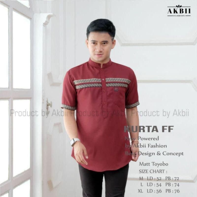 Kurta koko dewasa lengan pendek/koko kurta ff terlaris bahan katun toyobo