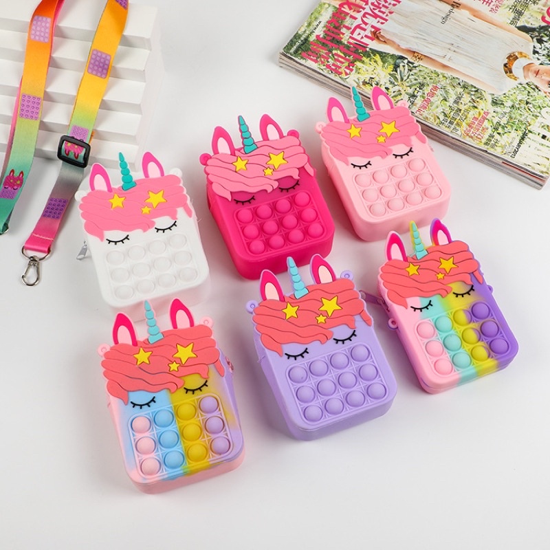 TAS ANAK POPIT JELLY / TAS POP IT ANAK SELEMPANG UNICORN / TAS POP IT ANAK TERMURAH P-017